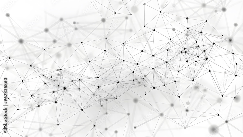 Poster abstract white futuristic background. white background. connecting dots and lines on a white backgro