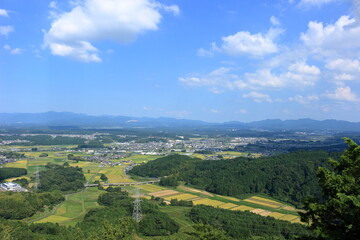 滋賀県　展望台から見た甲賀市の風景