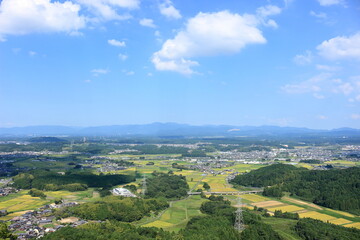 滋賀県　展望台から見た甲賀市の風景