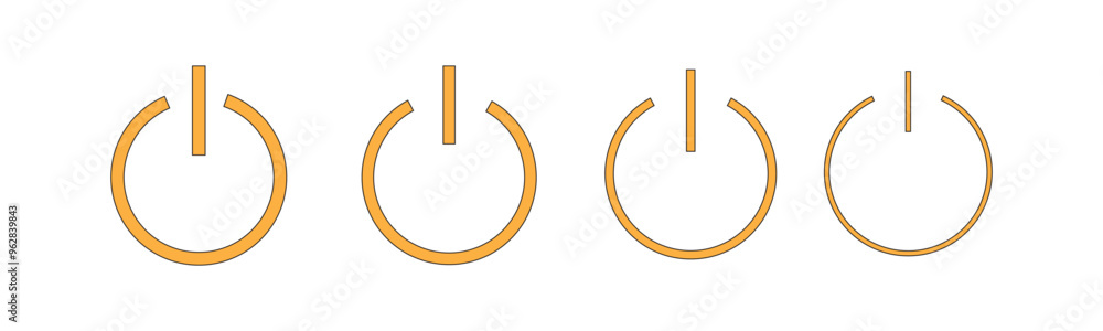 Poster on off power button icon vector set. power on off or switch on off electric current sign symbol illu