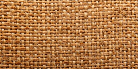 Close-up of Interwoven Brown Burlap Fabric, Texture, Background, Woven, Material, Burlap, Fabric