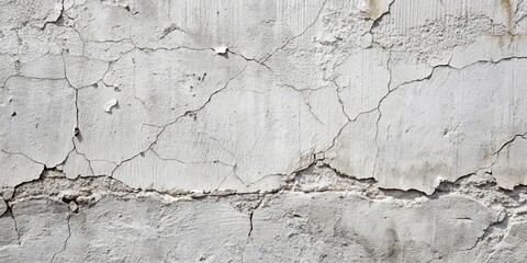 Obraz premium Cracked Concrete Wall Texture - Close-up, Gray, Abstract, Concrete, Wall, Texture, Background