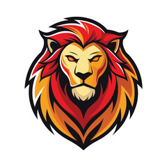Fototapeta premium A striking lion head logos featuring bold designs and vibrant colors.