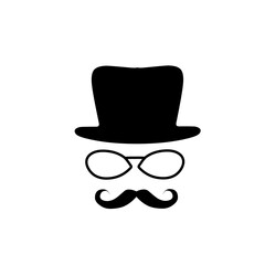 face with mustache and hat