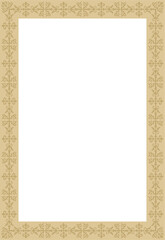 Vector golden square Kazakh national ornament. Ethnic pattern of the peoples of the Great Steppe