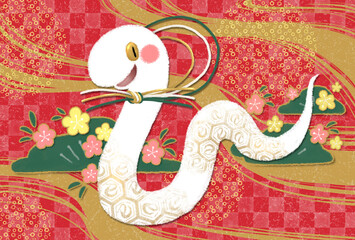 巳年の年賀状用イラスト