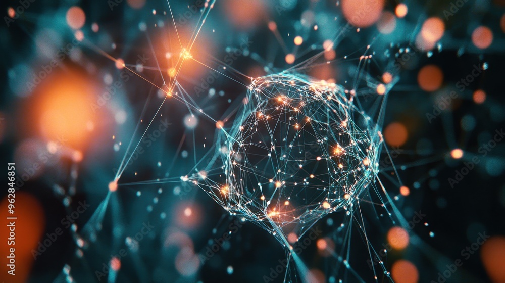 Aufkleber abstract tech background showcasing advanced neural networks