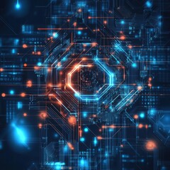 Fototapeta premium Abstract Tech Background Highlighting AI