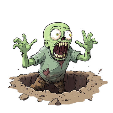 A cartoon zombie white background