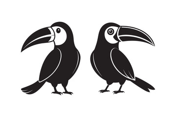 Toucan silhouette vector illustration, Toucan silhouette vector, Toucan silhouette PNG 