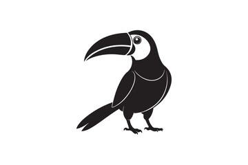 Naklejka premium Toucan silhouette vector illustration, Toucan silhouette vector, Toucan silhouette PNG 