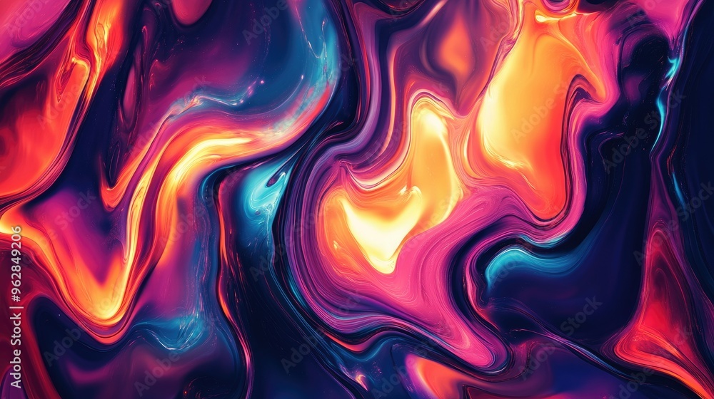 Poster abstract background with colorful, moving patterns and dynamic effects, offering a striking template