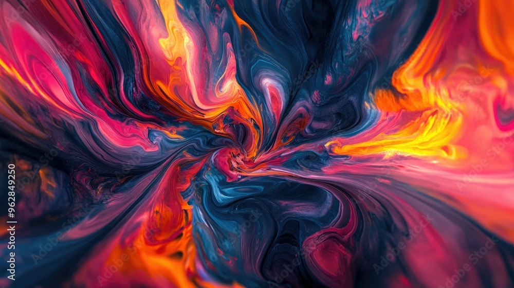 Poster abstract background with colorful, moving patterns and dynamic effects, offering a striking template