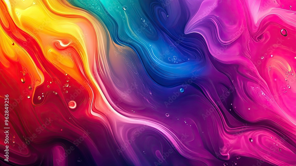 Poster Abstract background with moving colors and fluid patterns, creating a dynamic and eye-catching effect perfect for modern design templates.