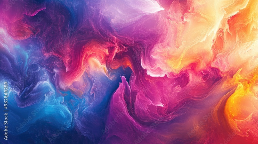 Poster abstract background with colorful, moving patterns and dynamic effects, offering a striking template