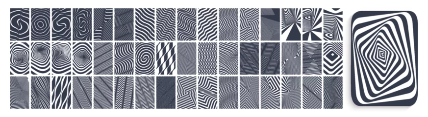 Squares within squares. Wavy pattern with optical illusion. Abstract striped background with ripple effect. Black and white vector for brochure, cover, wrapping, poster, presentation, flyer or banner. © Login