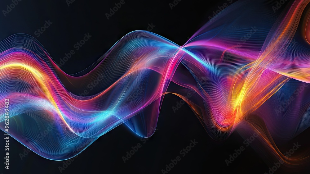 Poster abstract modern wave background with energetic lines and smooth transitions, offering a sophisticate
