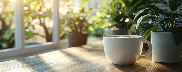 Realistic 3D Render of Coffee and Mental Health Highlighting Stress Relief, Cognitive Enhancement, and Wellbeing Benefits