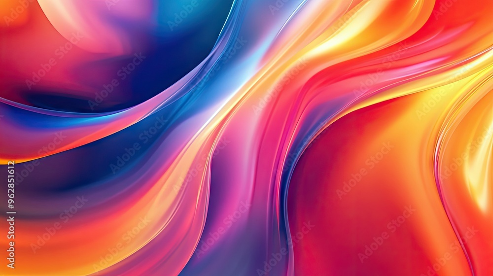 Poster dynamic effect with a moving colorful abstract background, featuring swirling hues and gradients for