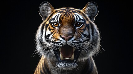 Fototapeta premium tiger with amazing effect on black background