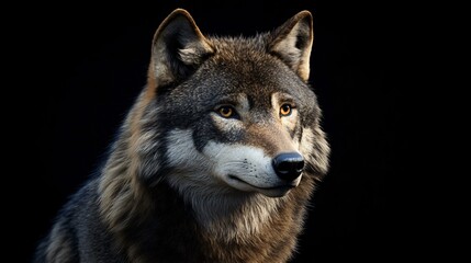 Obraz premium wolf with amazing effect on black background