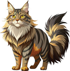 Obraz premium High-Quality Maine Coon Vector Drawing 