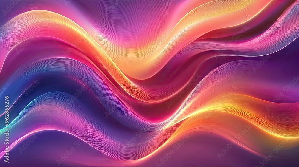 Poster modern dynamic wave background with flowing, vibrant lines and smooth transitions, perfect for conte