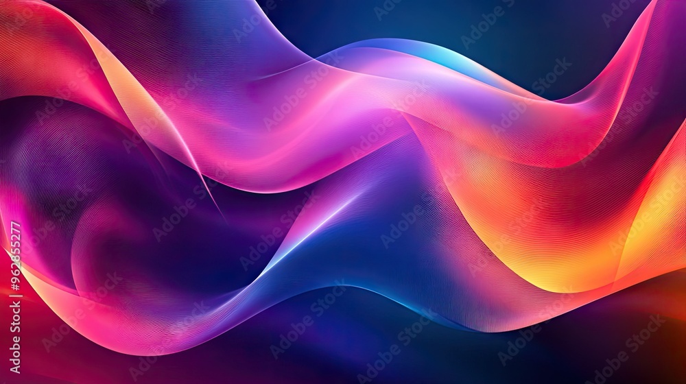 Poster modern dynamic wave background with flowing, vibrant lines and smooth transitions, perfect for conte