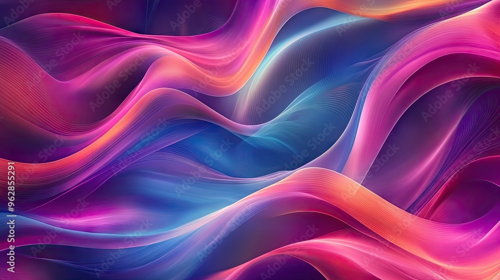 Poster modern dynamic wave background with flowing, vibrant lines and smooth transitions, perfect for conte