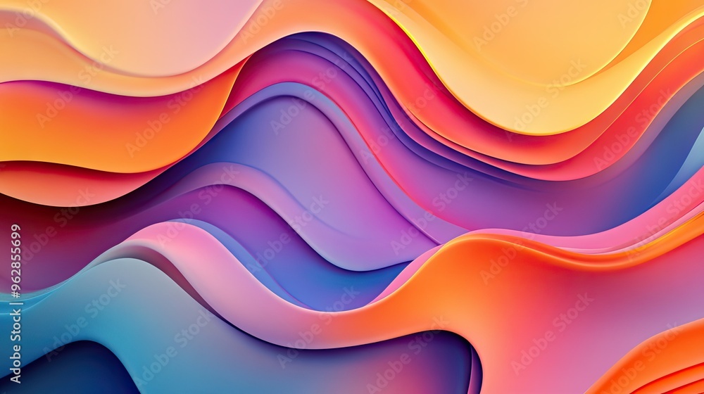 Poster modern wave pattern with sleek, vibrant curves and smooth gradients, ideal for adding a dynamic and 
