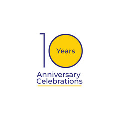 10 Years Anniversary Celebration Badge Vector Template Design