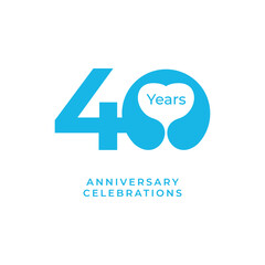 40 Years Anniversary Celebration Badge Vector Template Design