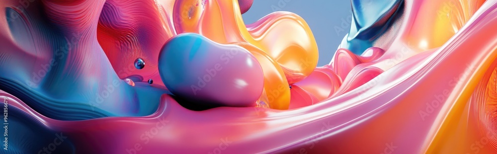 Poster abstract fantasy design decoration background in 3d cartoon rendering