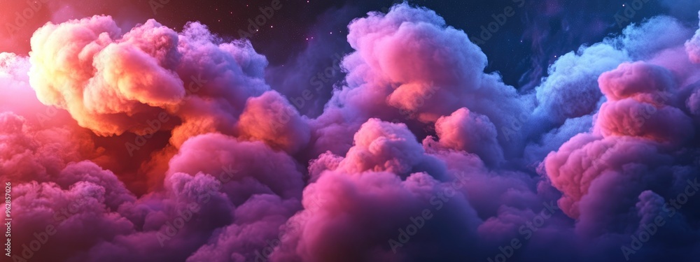 Aufkleber cartoon style 3d rendering of nebulous smoke and cloud abstraction