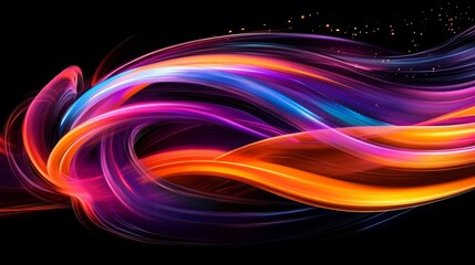 Abstract Colorful Swirls and Glowing Particles
