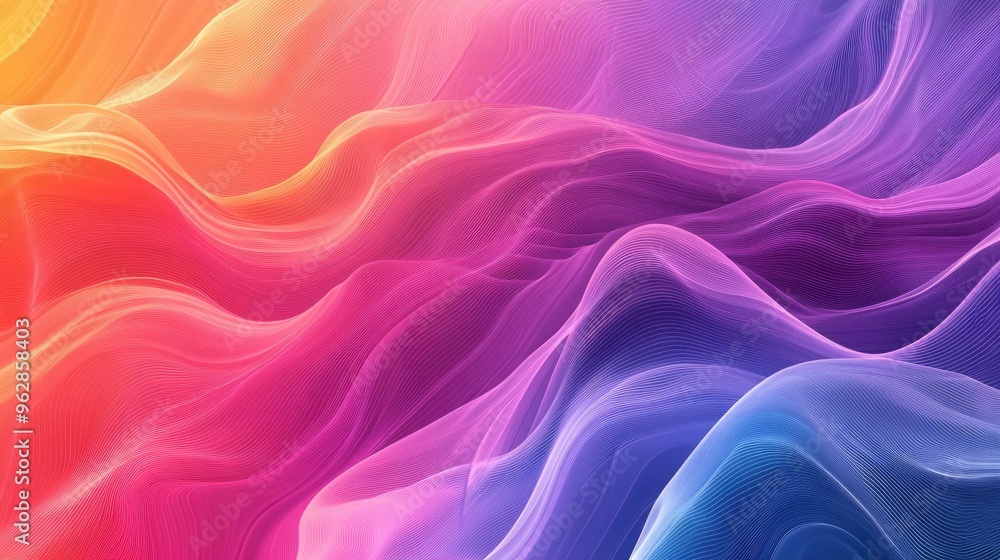 Poster stylish dynamic wave background with fluid, colorful lines and smooth transitions, ideal for adding 