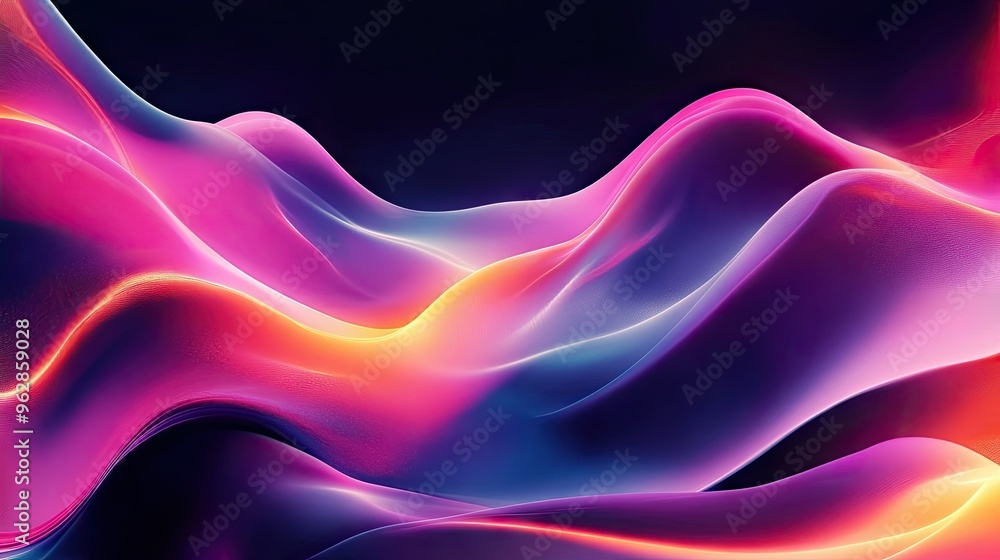 Poster vibrant, moving abstract background with colorful, flowing shapes creating a dynamic effect, ideal f