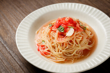 トマトとツナの冷製パスタ