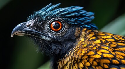 Close-up Portrait of a Hoatzin Bird with Vibrant Feathers