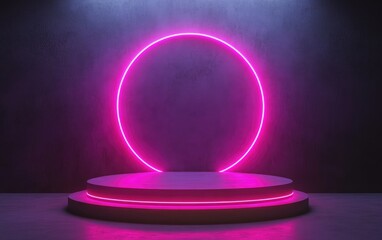 Minimalist 3D rendering or illustration of circular podiums
