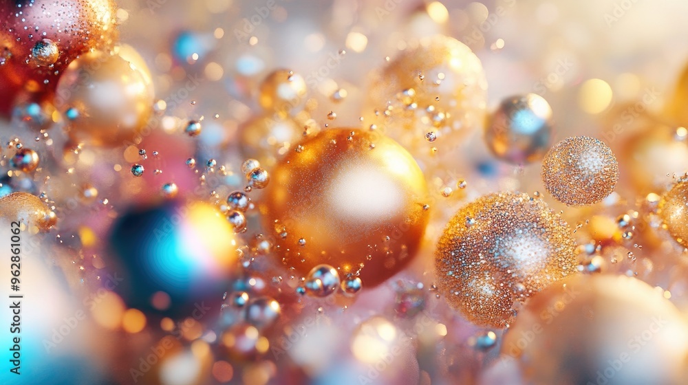 Poster stunning backdrop featuring beads particles and simulated effects 3d illustration 3d rendering