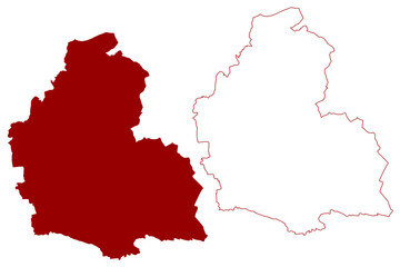 Obraz premium Dielsdorf District (Switzerland, Swiss Confederation, Canton of Zürich or Zurich) map vector illustration, scribble sketch Bezirk Dielsdorf map