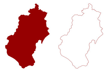 Entlebuch District (Switzerland, Swiss Confederation, Canton of Lucerne or Luzern) map vector illustration, scribble sketch Entlebuch Hochdorf map