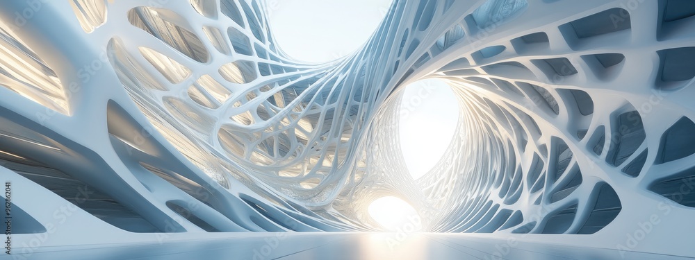 Aufkleber Abstract architectural structure in a 3D background illustration rendered in three dimensions
