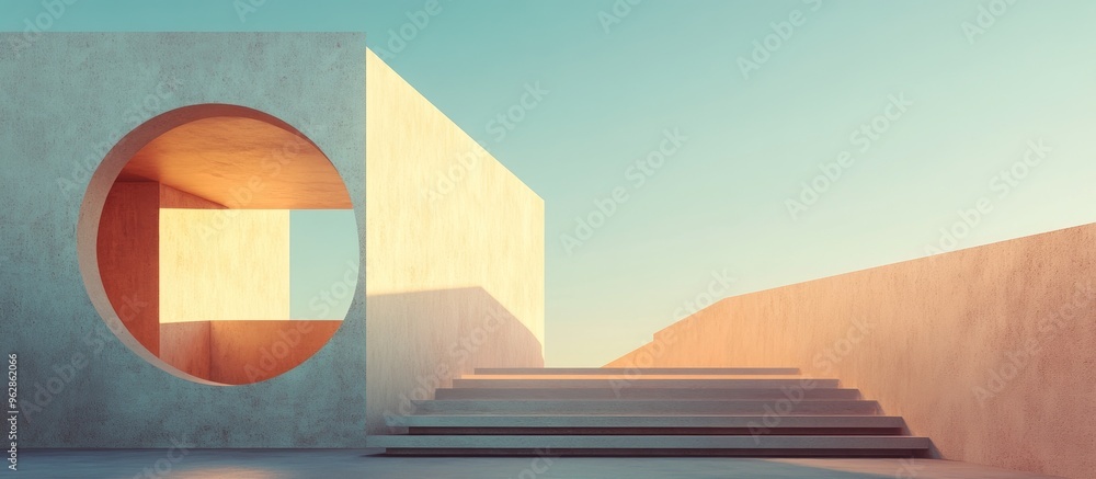 Poster minimalist surreal architecture 3d visualization