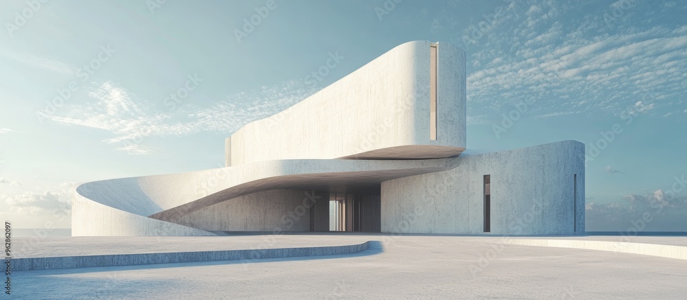 Poster minimalist surrealistic 3d architectural render