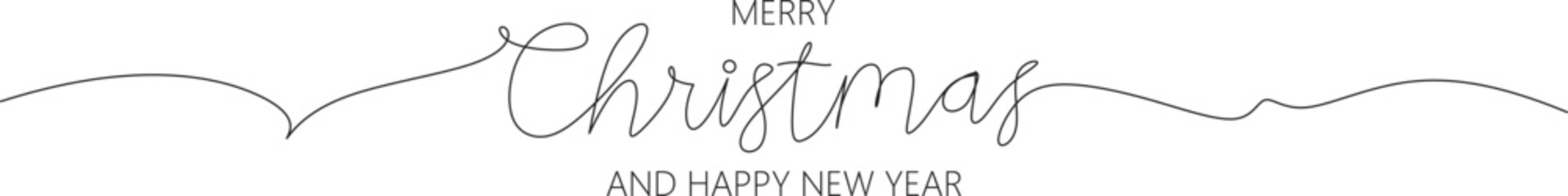Lettering Merry Christmas, Hand draw, Line art style
