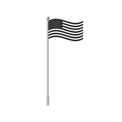American monochrome flag isolated on white background. Vector