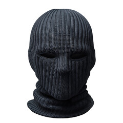 A Close-Up of a Black Knit Balaclava with Eye Holes