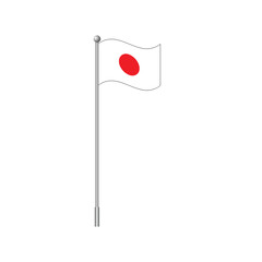 Flag of Japan isolated on white background. Vector